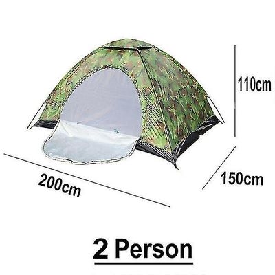 2 Personers bærbare camping camouflage telt udendørs camping familie stor kapacitet camping telt