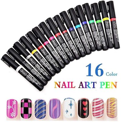 Ersam Nail Art Penner Sett Lakk Polsk Dekorere Design Negler, 16pcs
