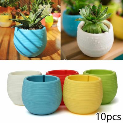 Planter Blomsterpotter Leverer Dekoration Runde Mini Plast Saftig Plante
