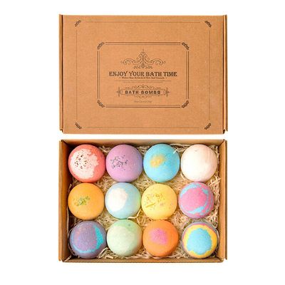 12pcs 60g bad bombe sett bad ball for hjemmehotellets kroppsrenser tørr hud fukte spa boblebad