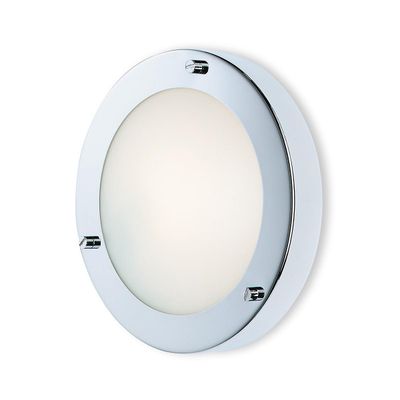 Firstlight Lighting Rondo 1 Lys væg / Flush Loft Light Chrome, Opal Glas IP54, G9