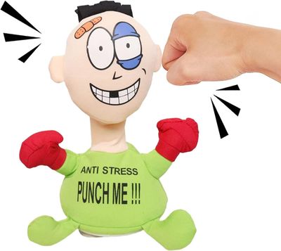 Ubiuo Funny Punch Me Screaming Doll, Anti-stress Punch Me Doll, Nyrkkeily lelu Luova Tuuletus Huutava Nukke, Työpöydän interaktiiviset lelut äänen ...