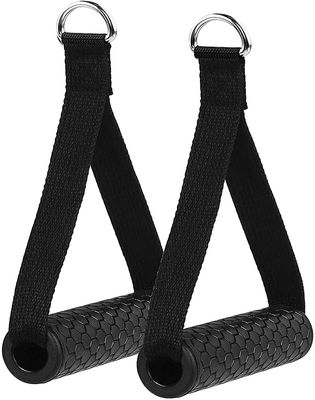 Linkrunning En hånd Træk håndtag til fitness bands Modstand Greb Træk håndtag Styrketræning Triceps træningshjælpemidler Yoga Stretch Rope Sort 2 s...