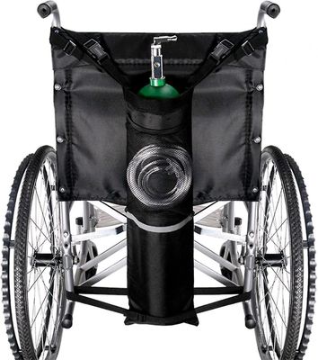 Happisylinteripussi pyörätuoleille, kannettava happisäiliön pidike säädettävillä hihnoilla, sopii mihin tahansa pyörätuoliin ja useimpiin happipull...