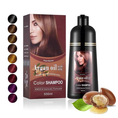 unbrand Arganöljy hiusväri väri shampoo 500ml, 3 in 1 hiusväri shampoo, helppokäyttöinen, välitön nopeasti vaikuttava pitkäkestoinen Rypäleen punainen