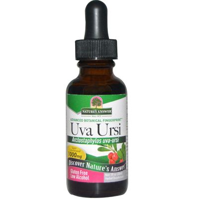 Nature's Answer Naturens svar, Uva Ursi, Lav alkohol, 1000 mg, 1 fl oz (30 ml)