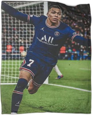 Kylian Mbapp Fleece Blanket Soft Cozy 3D Football Superstars Painettu heittohuopa lapsille Pojat Aikuiset Painettu Muhkea sarjakuva Kiinteä peitto ...