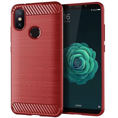 AIR Slidstærkt soft beskyttende skalui til Xiaomi Mi A2 - Rød