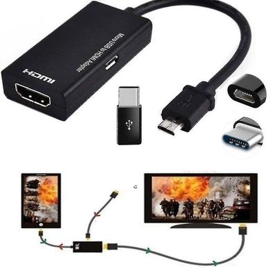 Micro Usb To Hdmi 1080p Hd TV kaapelisovittimet Android-puhelimelle S2 I9300 S4 I9500 Note2 N7100