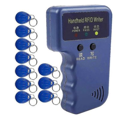 Kädessä pidettävä 125 kHz: n Rfid-lukija Writer Duplicator -kopiokone, Päivitä henkilökortin klooneriohjelmoija, 10kpl