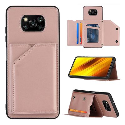 Gangxun Sag For Xiaomi Poco X3 Nfc/x3 Vintage Cuir Cover Læderetui Kofanger - Rose