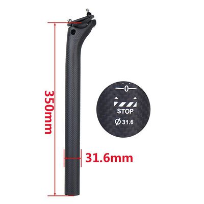 Carbon Sadelpind Mountainbike Cykel sædestolstol 3K 31,6 x 350 mm 6508