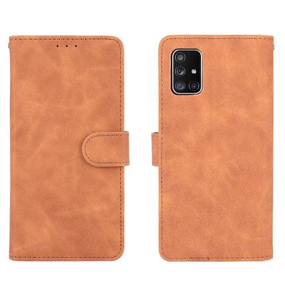 Etui til Samsung Galaxy A71 4g Cover Premium Læder med kortholder Flip Folio Magnetisk etui Etui Coque - Sort Brown