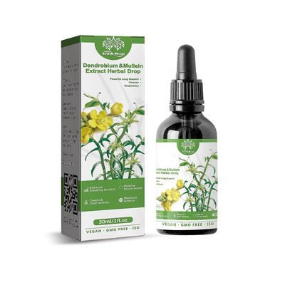 2 bokser Dendrobium Mullein Dendrobium Mullein Extract Herbal, Anti-snorking Lung Renset For røykere 60ml, kraftig Lung Support Renset Åndedrettsve...
