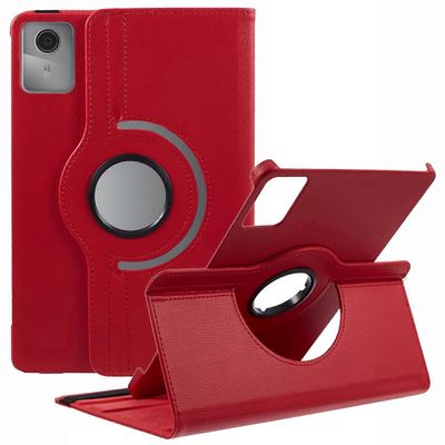 Lenovo Tab M11 (Xiaoxin Pad 11 2024) nahkakotelo pyörivä jalusta tabletin kansi Punainen