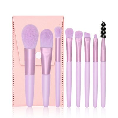 8 Børster Skønhedsværktøjer Blød hår makeup børste sæt træ håndtag bærbare Mini Blush makeup børste sæt Macaron lilla