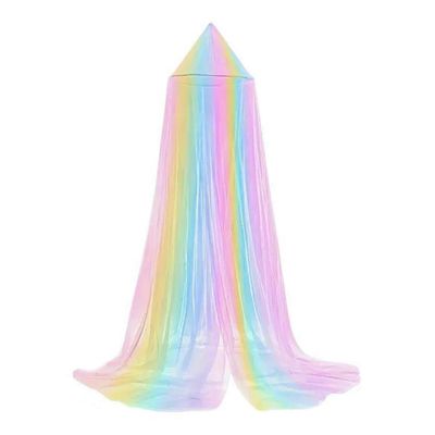 Rainbow lasten sängyn katos kannettava vauvansänky kupoli verkkohiha hengittävä polyesteri leikkikehä koristelu Yksittäinen verkko