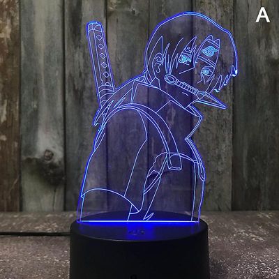 Unbrand 3d Nattlys Naruto Team Uzumaki Naruto Sasuke Sakura Figur Ledet Natt Lampe Multi-farge E