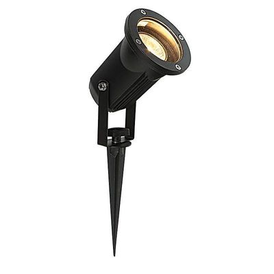 Endon Lighting Endon - Udendørs Spike Flood Light Clear Glass, Matt Black IP54, GU10