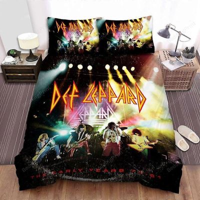 v1965 Lakanat Def Leppard Peitto pussilakanasetti Pehmeä Doona-päällinen Vuodevaatteet Queen Super 3-osainen vuodevaatteet (1 pussilakana + 2 tyyny...