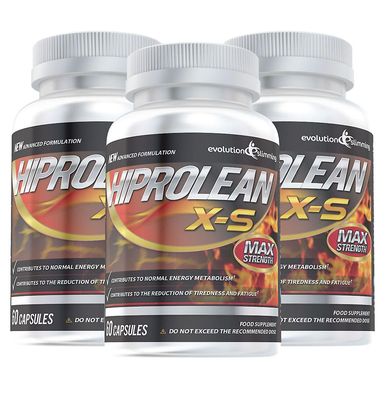 Hiprolean X-S High Strength Fat Burner - 180 kapsler (3 flasker) - Fedtforbrænder med høj styrke - Evolution Slimming