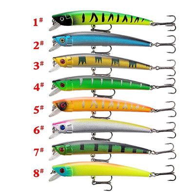 Unbrand 1pcs Laser Bionic Winter Trolling Fishing Lokker 95mm/7.6g Minnow kunstige Crankbaits Fisk Wobblers For Bass Hard Bait Tackle Farve9