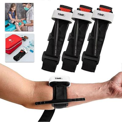 Sotilasluokan vahvistetut kiristyssideet ulkohätätilanteisiin, yhden käden kiristyssidehihna nopeaan verenkierron hallintaan 3pcs