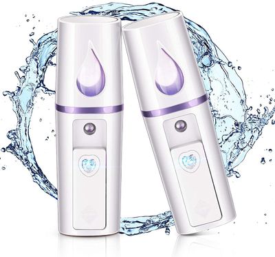 2 stykker Nano Facial Mister Portable Mini Face Mist Steamer Handy Mist Sprayer Med Mirror Design Fuktighetsgivende og fuktighetsgivende For Øyenvi...