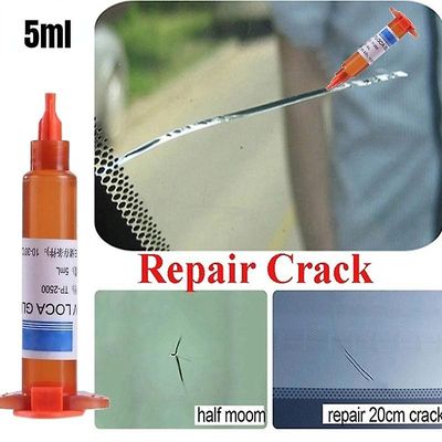 Car Repair Tool 5ml optisk lim gjennomsiktig lim bilvindu glass riper lange sprekker ødelagte sprekk reparasjonsverktøy glass poleringsverktøy
