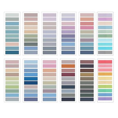 2400Pcs side markører, Morandi Sticky Note faner Farvet skrivbar og flytbar bog flag faner S Som vist