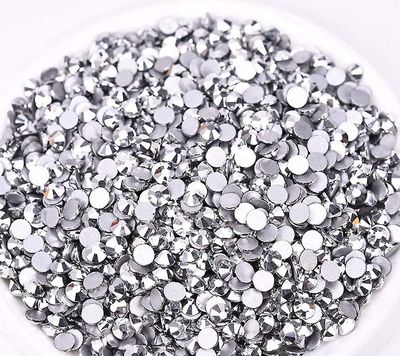 Linkrunning Lim Fix Flatback Rhinestones Glas Diamantes Ædelstene til Nail Art Håndværk Dekorationer Tøj Sko (ss2 576stk, Sølv) 4.8mm