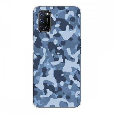 Crazy Kase Hull For Oppo A72 I Silikone Soft 1 Mm, Blå Militær Camouflage