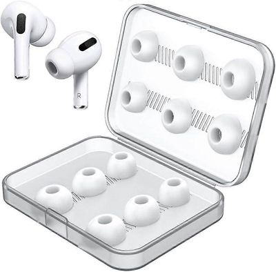 12 kpl korvaavat korvakärjet AirPods Pro -kuulokkeille Silikonikorvakuulokkeiden kärjet kannettavalla säilytyslaatikolla (valkoinen) (6 paria)