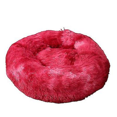 Barsinfi Sofa Pude Cat Bed Round Pet Nest Plys Hund Seng 40cm) Vin rød