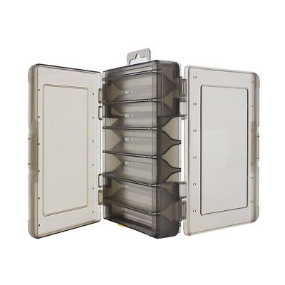 Dobbeltsidet fiskegrejskasse lokkemad lokkekrog opbevaringsboks Sort 12 cells