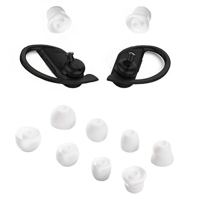 4 par silikon öronsnäckor Hörlurar Örontips Ersättning Mjuk täcklock för Beats Powerbeats Pro Vit
