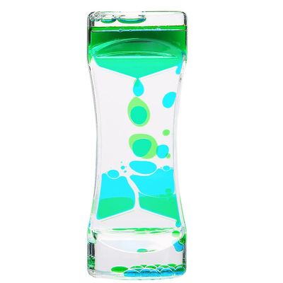 Lingjia Dual Color Liquid Motion Timer for moro Avslapning Kids Sensorisk Fidget Leker Gift Blågrønn