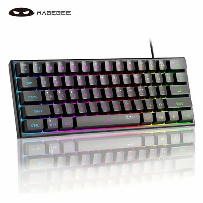 MageGee TS91 mini 60% peli-/toimistonäppäimistö, vedenpitävä näppäinhatun tyyppinen langallinen RGB-taustavalaistu kompakti tietokoneen näppäimistö...