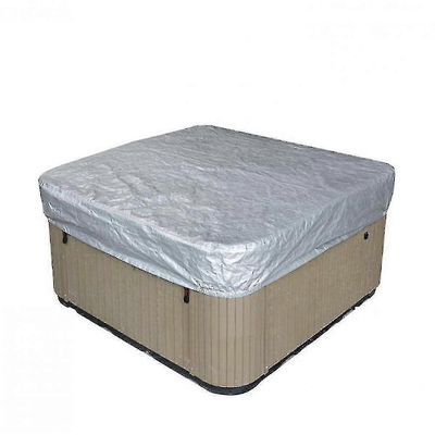 vanntett polyester firkantet badestamp dekke utendørs spa dekker firkantet badestamp dekke sølv 218*218*30cm