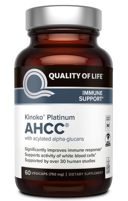 Quality of Life Livskvalitet premium kinoko platin ahcc supplement – 60 veg kapsler