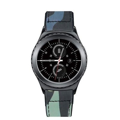 AIR Læderrem og metalramme erstatning for Amazfit 1/2 / 2S - Blå camouflage