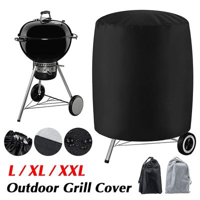 Bbq dække for weber told grill dække vandtæt runde grill grill tilbehør Grå Xxl(76.2cmx91.44cm)