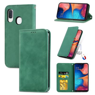 Gangxun Sag til Samsung Galaxy A20e/a10e Magnetisk Lukning Læder Tegnebog Cover Housse Etui Shockproof - Grøn
