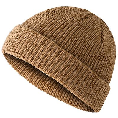 Varychmoo Unisex Strikket Hue Solid Hatte Vinter Fisherman Trawler Sailor Skull Hæklet Warm Caps Khaki