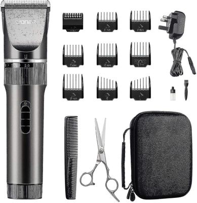 DUqi Woner Miesten hiustenleikkurit, hiljainen hiustenleikkuri, tehokas 2000 Mah akku akkujohdottomat hiustenleikkurit, 16-osaiset kodin hiustenlei...