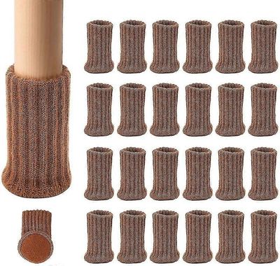 24 Pack Stol Ben Beskyttere strikket Møbler Fødder Sokker Tyk Bund Møbler Sko Brown