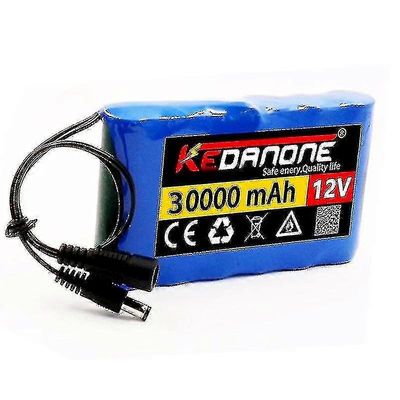 Uusi kannettava Super 12V 30000mAh ladattava litiumioniakku Kapasiteetti DC 12.6V 30ah CCTV kameranäyttö + laturi - JJS Battery x1