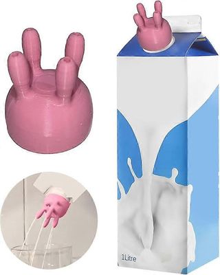 Unbrand Lehmän utareen maitotölkin korkkiHauska kaatava maitopullon korkki, laatikossa oleva maidonohjain, lypsykone, maitopullon korkki 1pc