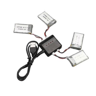 4kpl 3.7V 500mAh ladattava Lipo-akku laturilla Syma X5C / X5sc RC Quadcopter - XC