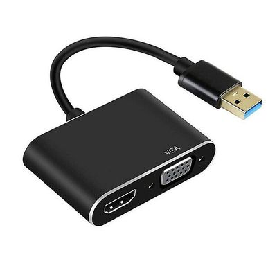 Usb-adapter til Hdmi-kompatibel konverter skærmskærmskærmkort med to skærme